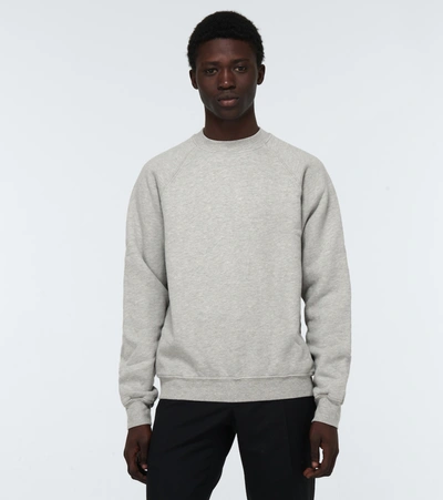 Shop Les Tien Classic Cotton Raglan Sweatshirt In Grey