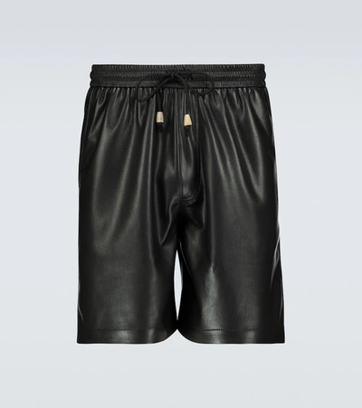 Shop Nanushka Doxxi Vegan Leather Shorts In Black