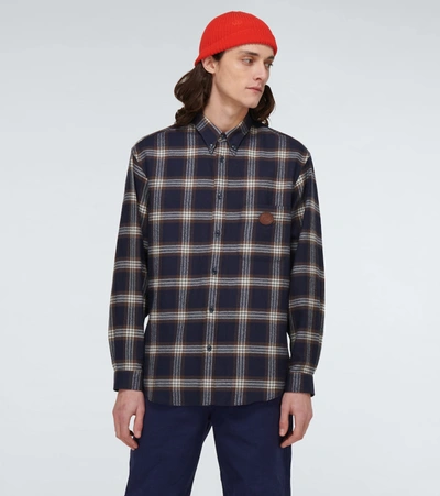 Shop Gucci Long-sleeved Checked Shirt In Multicoloured