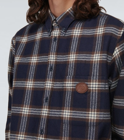 Shop Gucci Long-sleeved Checked Shirt In Multicoloured