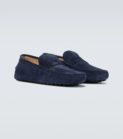 Shop Tod's Nuovo Gommino Driving Shoes In Blue