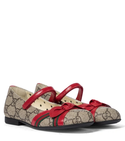 Shop Gucci Gg Supreme Ballet Flats In Beige