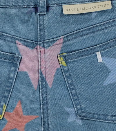 Shop Stella Mccartney Star-print Denim Shorts In Blue