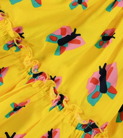 Shop Stella Mccartney Butterfly-print Organic Cotton Skirt In Yellow