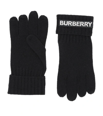 Shop Burberry Cashmere Logo Gloves