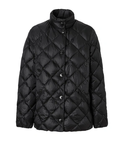 Shop Burberry Quilted Button Up Jacket