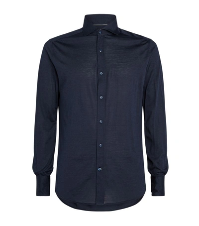 Shop Brunello Cucinelli Silk-blend Shirt