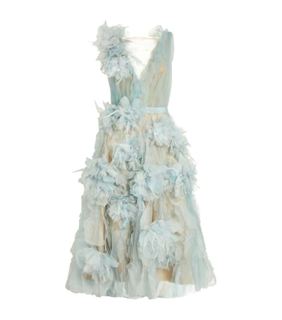 Shop Marchesa Textured Midi Dress