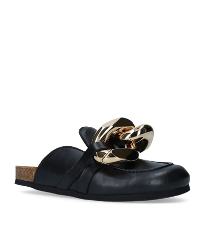 Shop Jw Anderson Leather Chain Loafers
