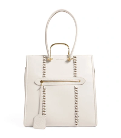 Shop Alexander Mcqueen Leather The Tall Story Tote Bag