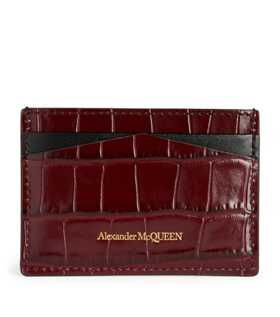 Shop Alexander Mcqueen Leather Skull Card Holder