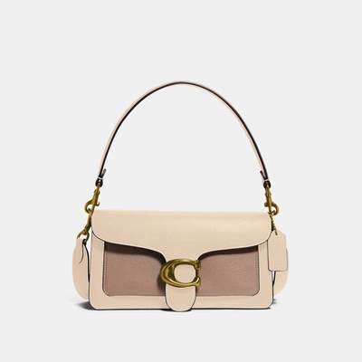 Shop Coach Tabby Shoulder Bag 26 In Colorblock In Brass/ivory Taupe Multi