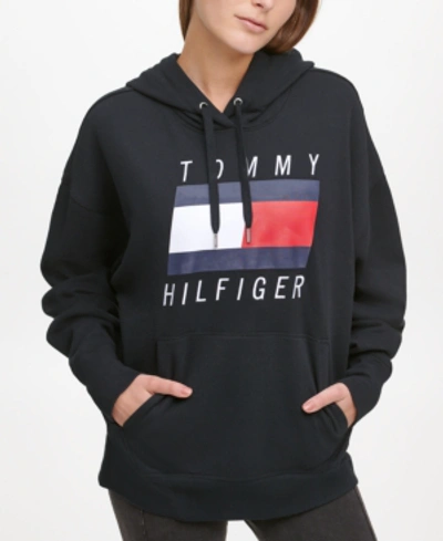 Countryside Afledning forlænge Tommy Hilfiger Sport Oversized Boyfriend Logo Hoodie In Black | ModeSens