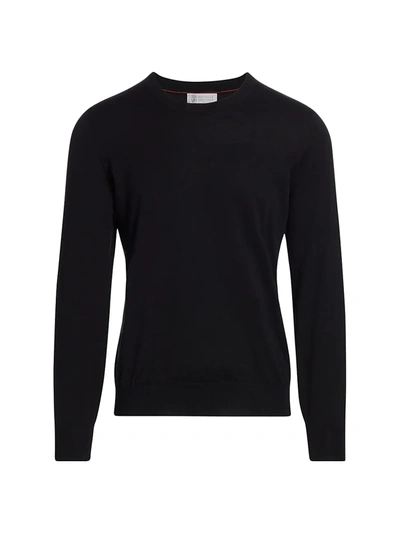 Shop Brunello Cucinelli Crewneck Knit Sweater In Black