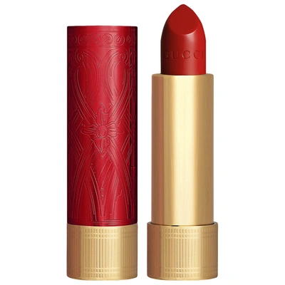 Shop Gucci Rouge À Lèvres Satin Lipstick Lunar New Year Edition 513 Emmy Red 0.12oz/3.5g