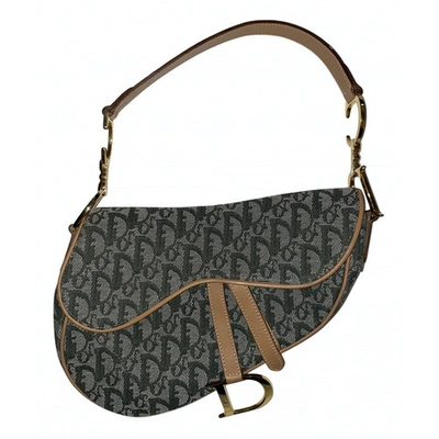 Pre-owned Dior Saddle Vintage Handbag In Khaki