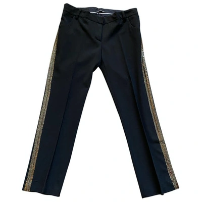 Pre-owned Daniele Alessandrini Wool Straight Pants In Black