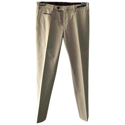 Pre-owned Pt01 Beige Cotton Trousers