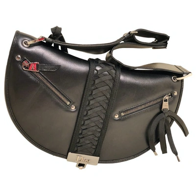 Pre-owned Dior Saddle Black Leather Handbag