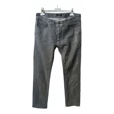 Pre-owned Versace Straight Jeans In Silver