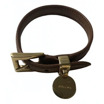 Pre-owned Prada Leather Bracelet In Beige