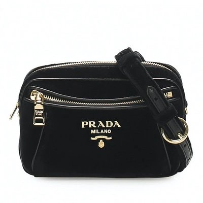 Pre-owned Prada Cloth Belt Bag In Black