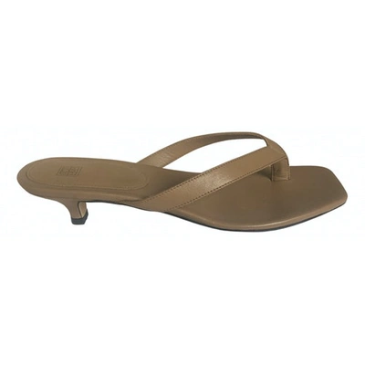 Pre-owned Totême Camel Leather Sandals