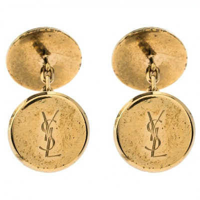 Pre-owned Saint Laurent Yellow Gold Cufflinks