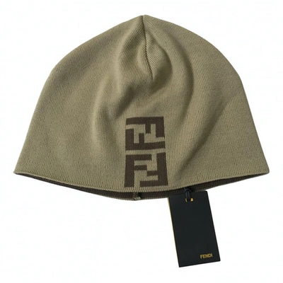 Pre-owned Fendi Wool Beanie In Beige