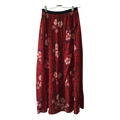 Pre-owned Zadig & Voltaire Silk Mid-length Skirt In Red