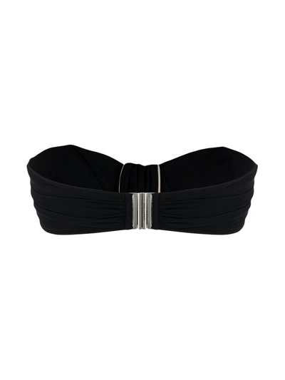 Shop Saint Laurent Cotton Bi-colour Bow Bikini Top