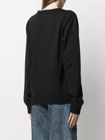 Shop Maison Margiela Cotton Crewneck Sweatshirt In Black
