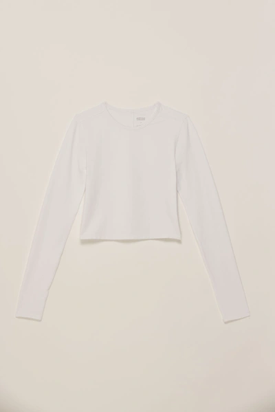 Shop Girlfriend Collective White Reset Cropped Long Sleeve In Multicolor