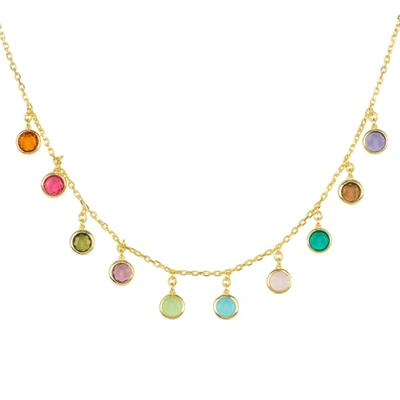 Latelita Florence Multi Coloured Gemstone Necklace Gold