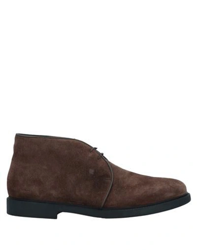 Shop Fratelli Rossetti Ankle Boots In Dark Brown