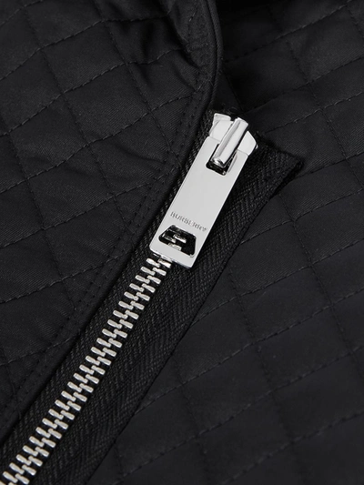 Shop Burberry Monogram Quilted Coat In Black