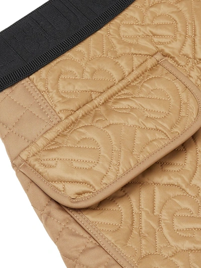 Shop Burberry Monogram Quilted A-line Skirt In Brown