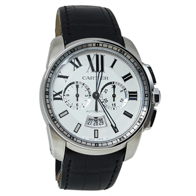 Pre-owned Cartier 3578 Automatic Men's Wristwatch 42 Mm In Silver