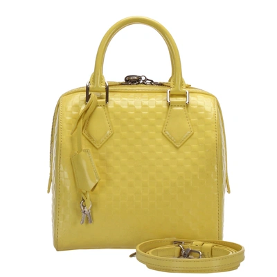 White Louis Vuitton Damier Facette Speedy Cube PM Handbag