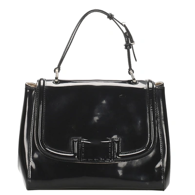 Pre-owned Fendi Black Patent Leather Silvana Satchel Bag
