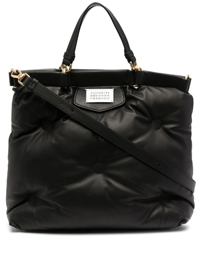 Shop Maison Margiela Glam Slam Number Patch Tote Bag In Black