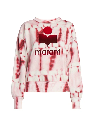 Shop Isabel Marant Étoile Mobyli Tie-dye Logo Sweatshirt In Red