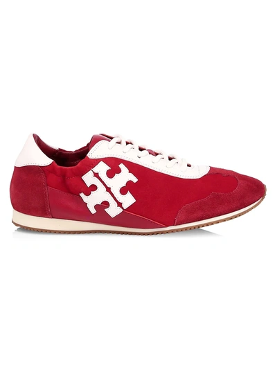 Shop Tory Burch Women's Tory Leather & Suede Sneakers In Flare Red