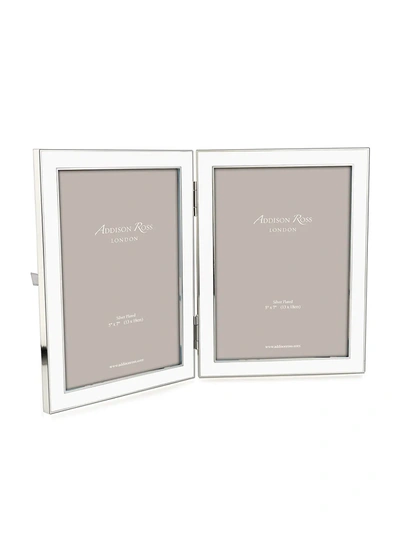 Shop Addison Ross Folding Double Enameled Photo Frame In White