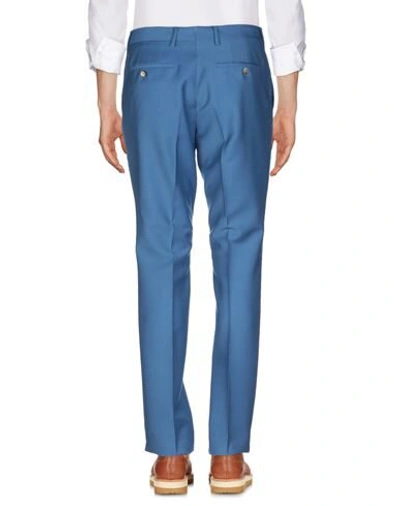 Shop Burberry Man Pants Pastel Blue Size 38 Mohair Wool, Wool