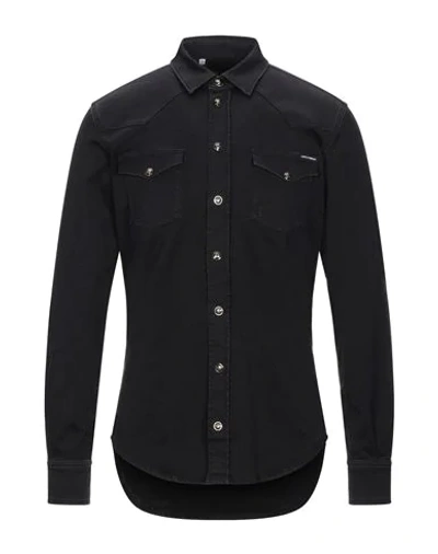 Shop Dolce & Gabbana Denim Shirts In Black