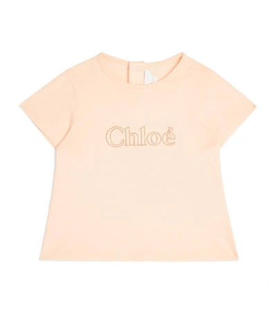 Shop Chloé Glitter Logo T-shirt (6-36 Months)