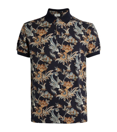 Shop Etro Cotton Floral Print Polo Shirt