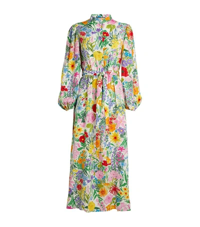 Shop Gucci Silk Floral Midi Dress
