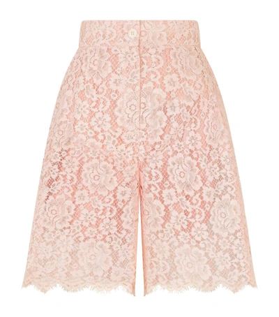 Shop Dolce & Gabbana High-rise Lace Shorts